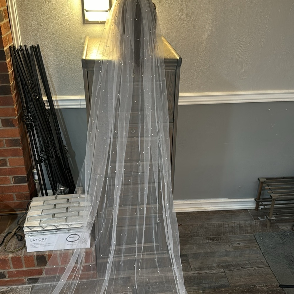 Veil-with Pearls Throughout-NEW WITHOUT TAGS​ - Picture 3 of 7